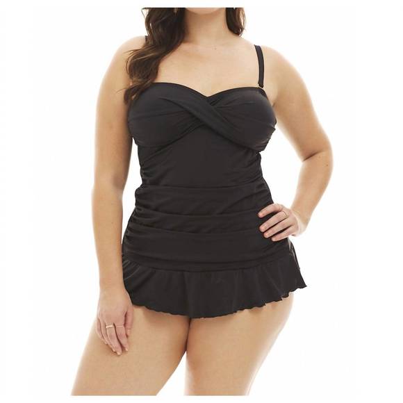 NEW ALWAYS FOR ME isabella tankini top with matching tankini bottom plus size in - Picture 1 of 3